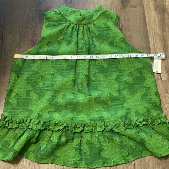 Maeve by AnthropologieSavannah Swing Green Floral Sleeveless Blouse Size 14 - Picture 3 of 7